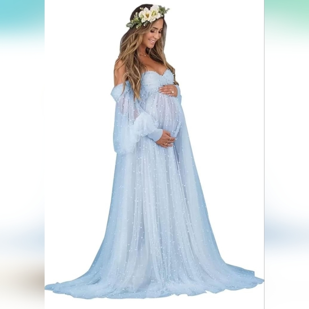 Pearl Tulle Maternity Dress